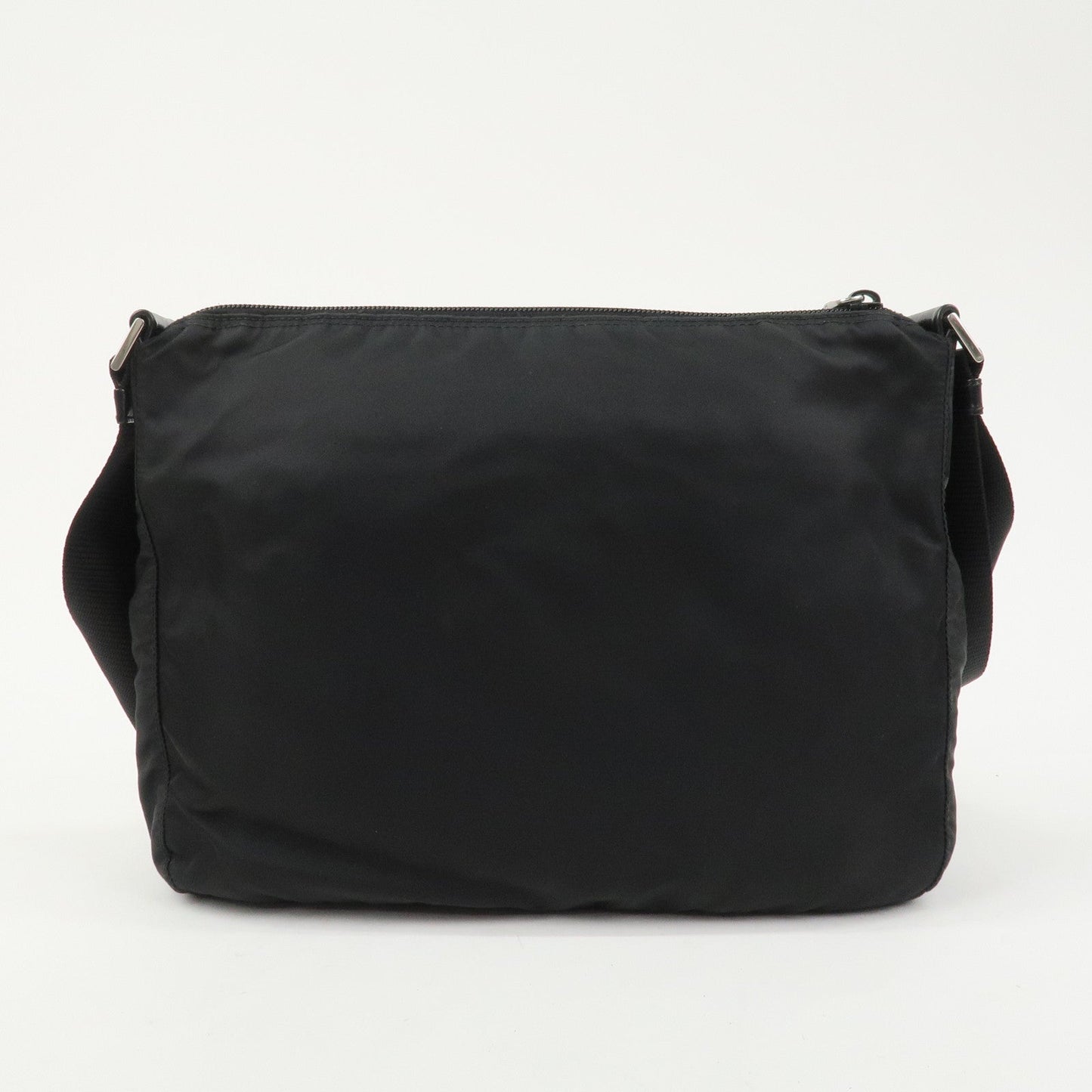 PRADA Triangle Logo Nylon Shoulder Bag Crossbody Bag Black 1BC421
