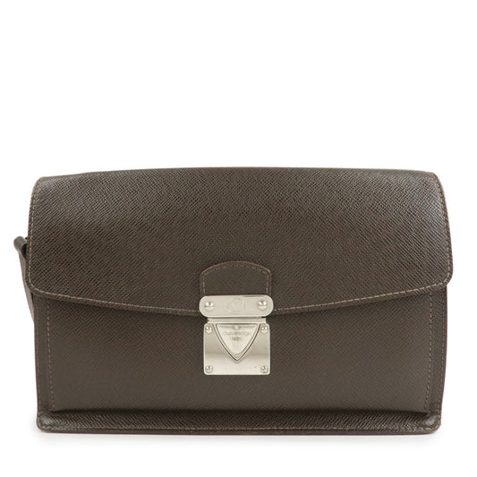Louis Vuitton Taiga Veraiya Clutch Bag Hand Bag Grizzly M32598
