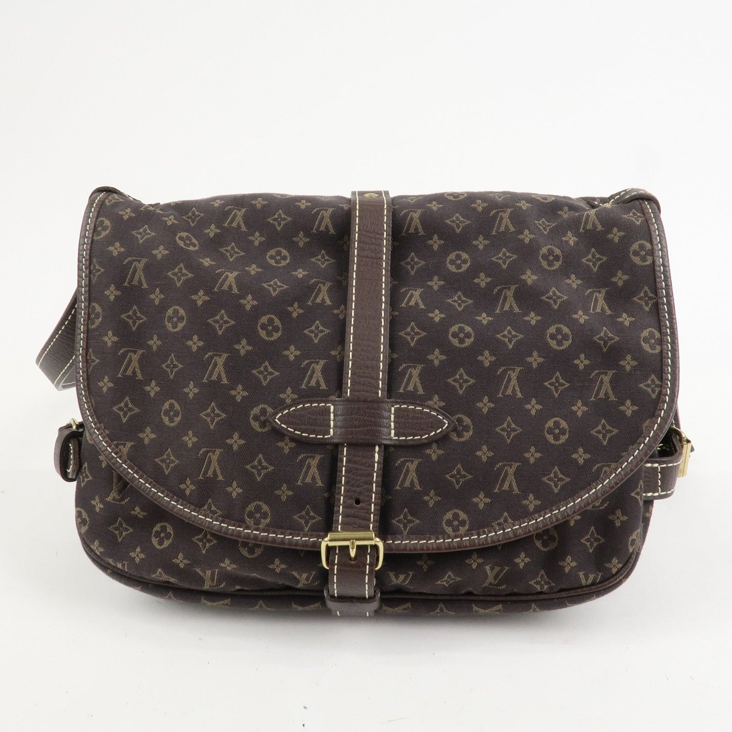 Louis Vuitton Monogram Mini Lin Saumur 30 Shoulder Bag Brown M95227