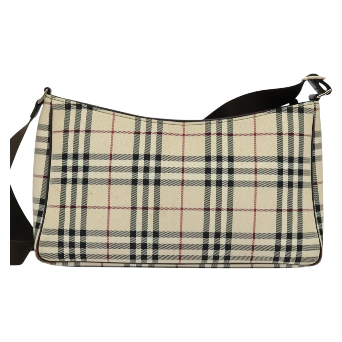 Burberry Nova Check Beige Canvas Shoulder Bag ( )