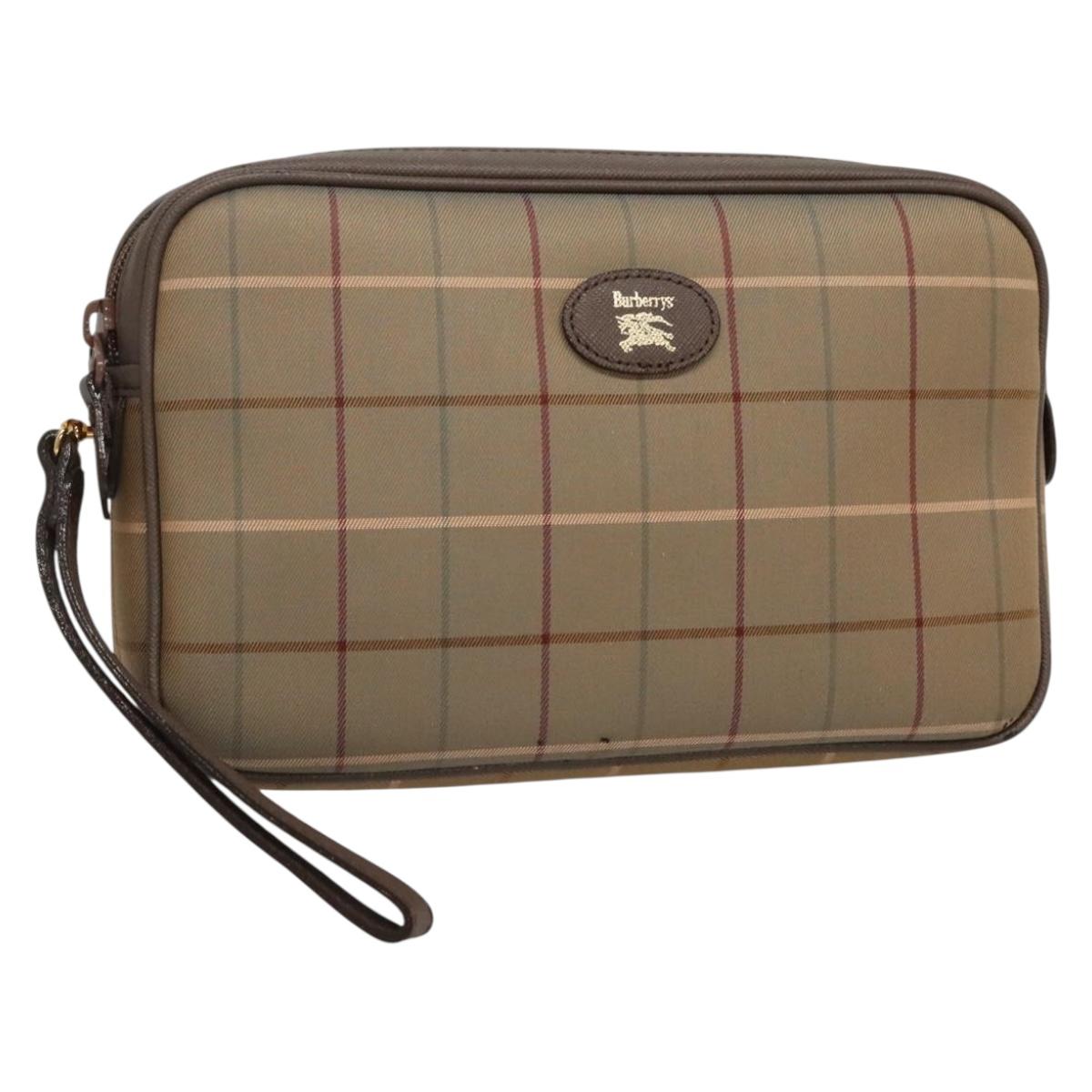 Burberry Nova Check Beige Canvas Clutch Bag ( )