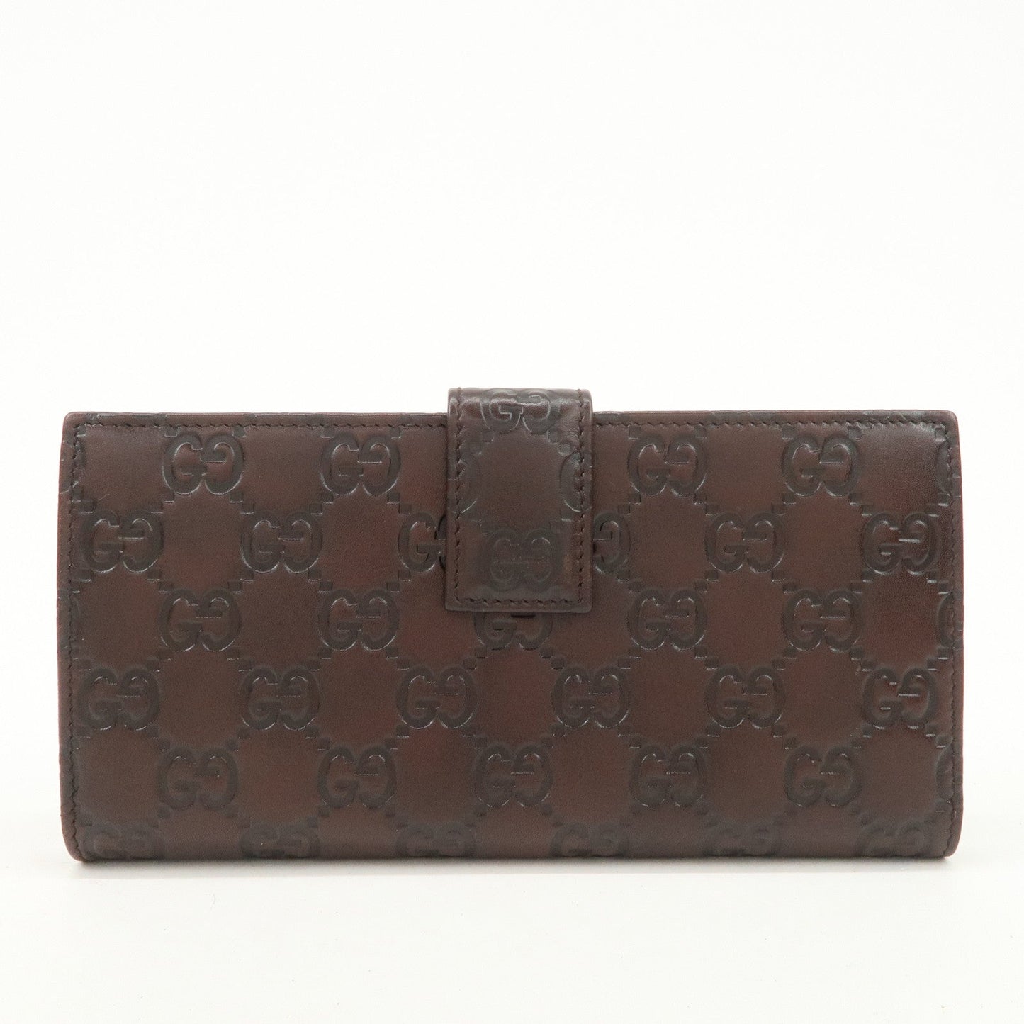 GUCCI Guccissima Leather W Hook Bi-Fold Long Wallet Brown 112715