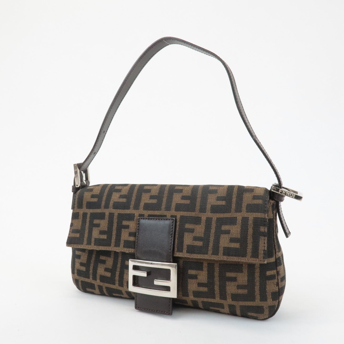 FENDI Zucca Mamma Baguette Canvas Shoulder Bag 26424 Brown Black