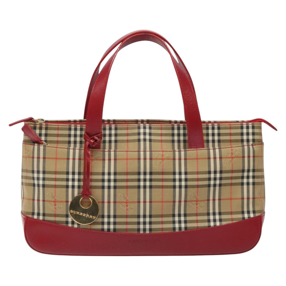 Burberry Nova Check Beige Canvas Handbag ( )