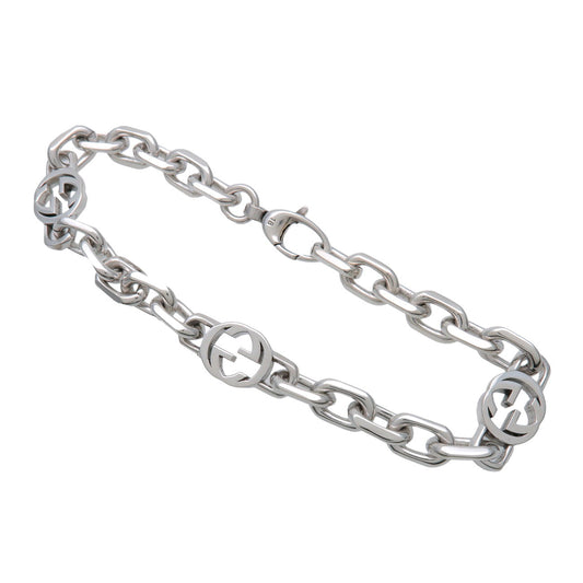 GUCCI Interlocking G Chain Bracelet #18 SV925 Silver 620798