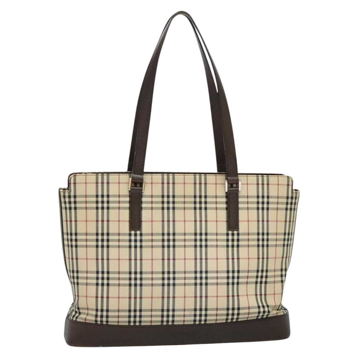 Burberry Nova Check Beige Canvas Tote Bag ( )