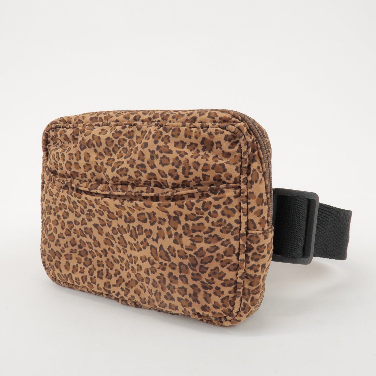 BOTTEGA VENETA Nylon Animal Print Waist Bag Brown Black 216371