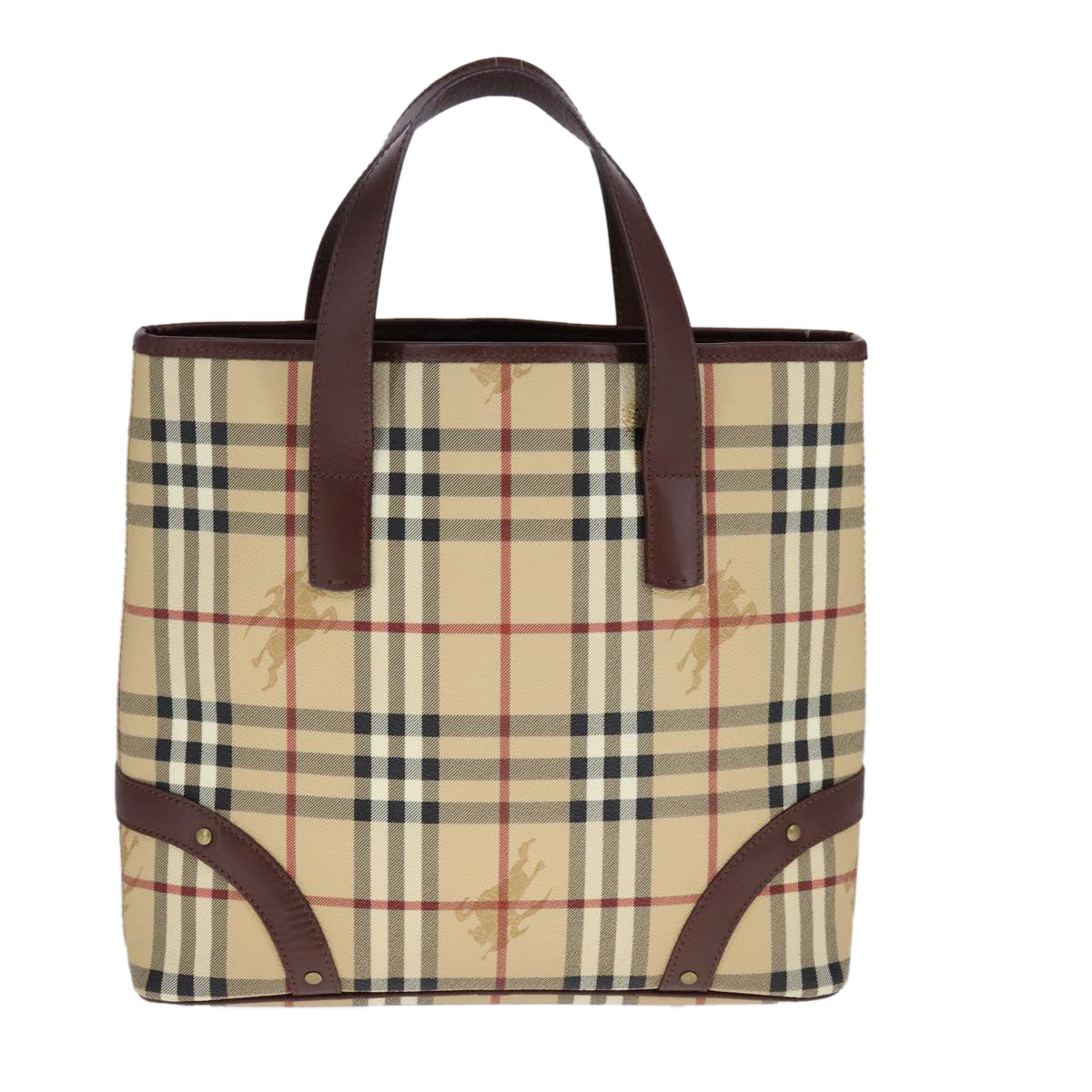 Burberry Haymarket Beige Canvas Tote Bag ( )