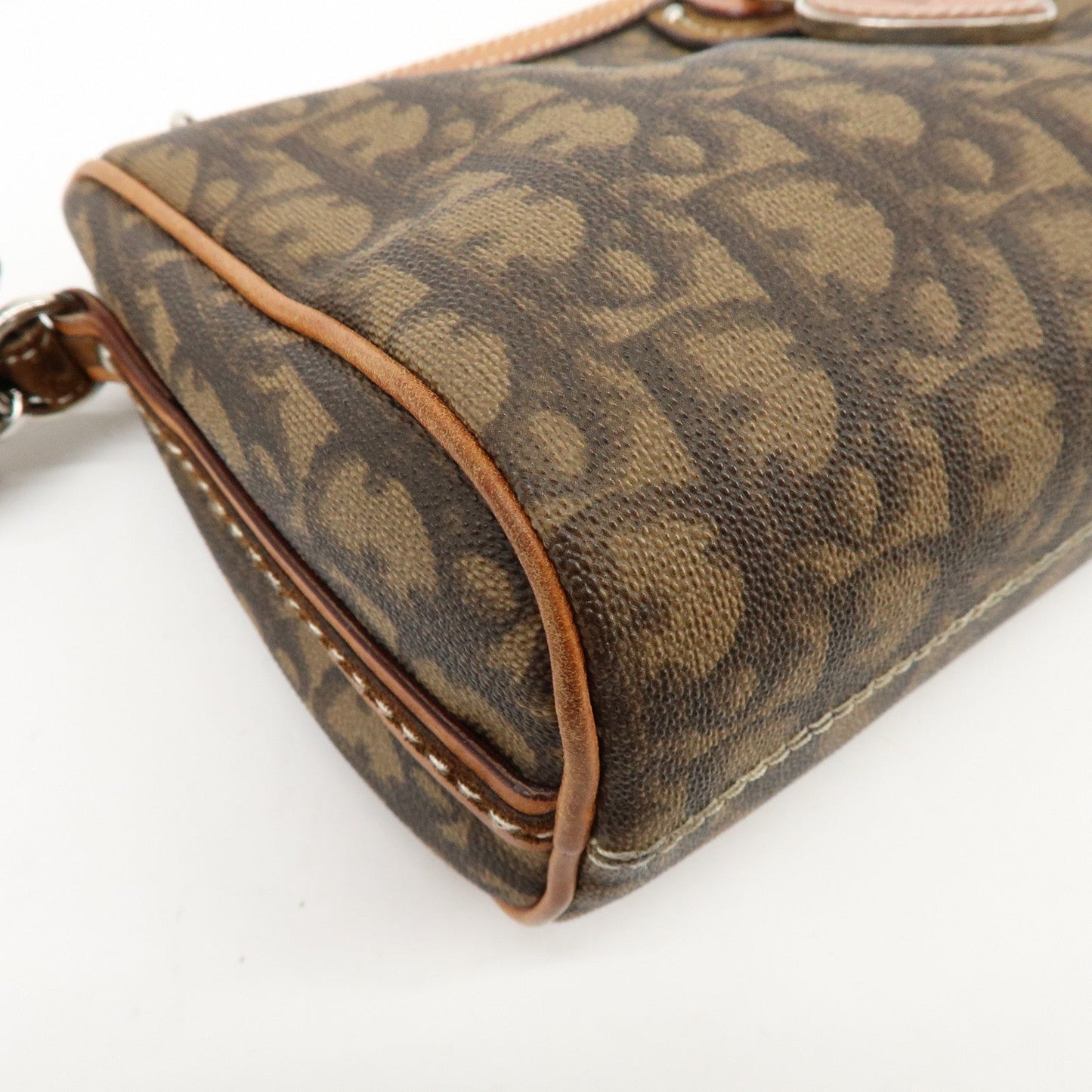 Christian Dior Romantic Trotter PVC Leather Shoulder Bag Brown