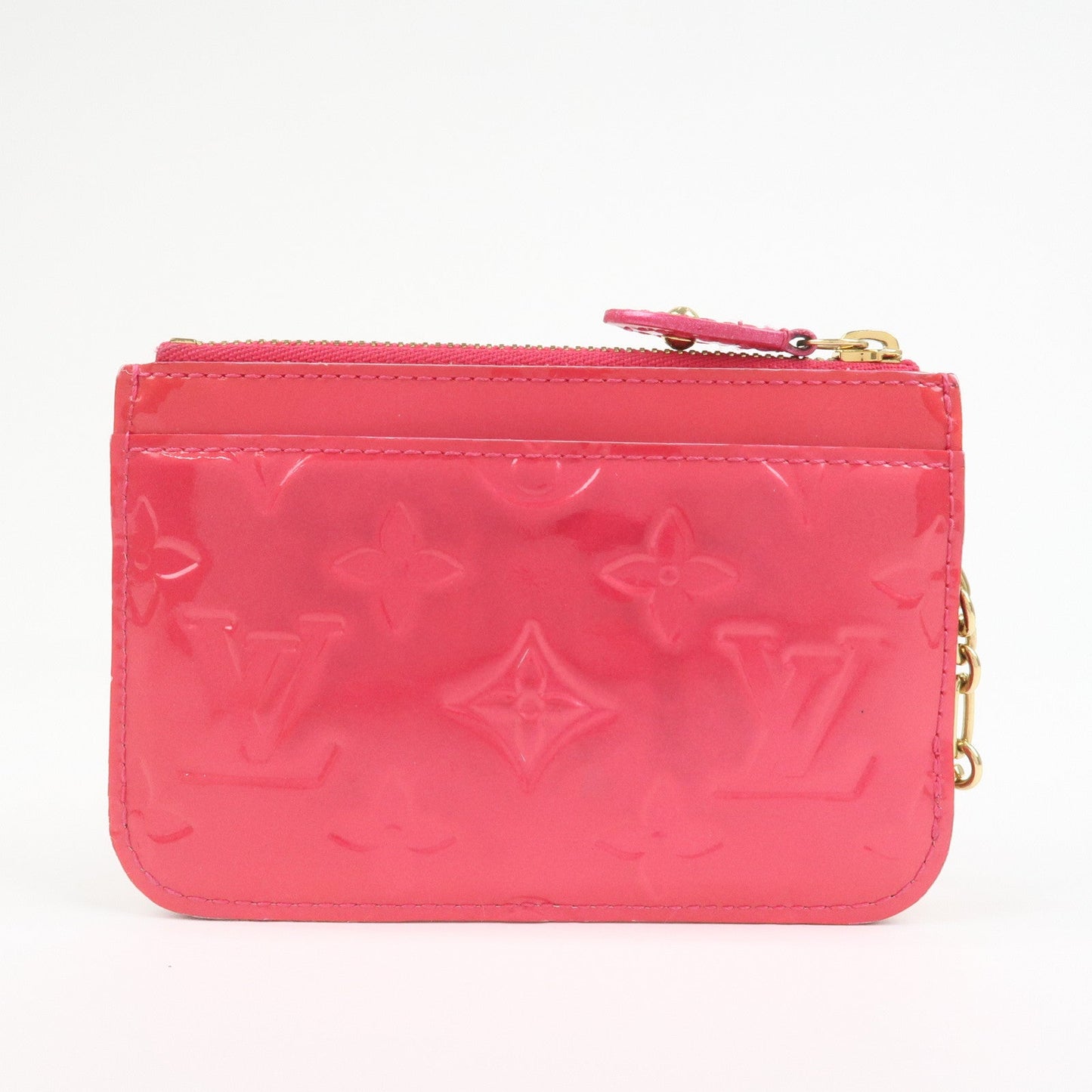 Louis Vuitton Monogram Vernis Leather Pochette Cles NM Pink M93637