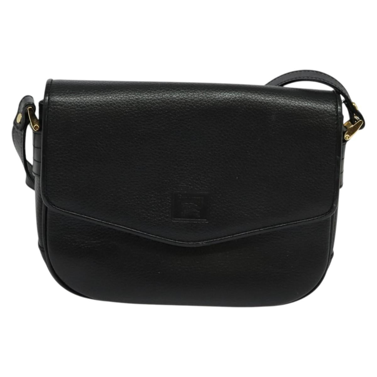 Burberry Nova Check Black Leather Shoulder Bag ( )