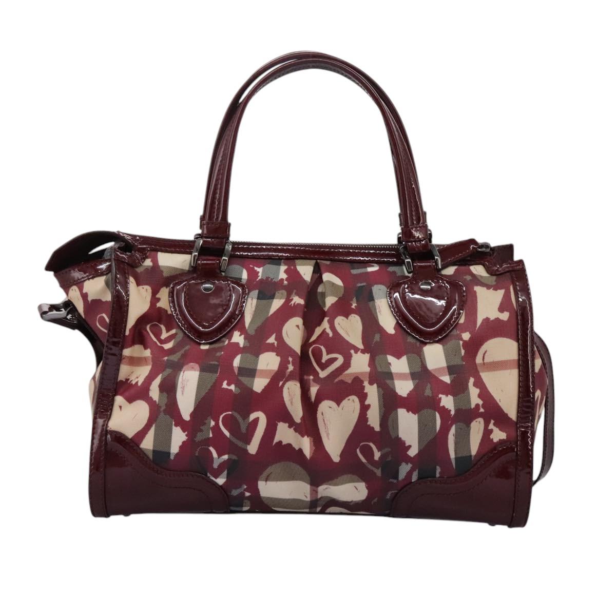 Burberry Heart Burgundy Canvas Travel Bag ( )