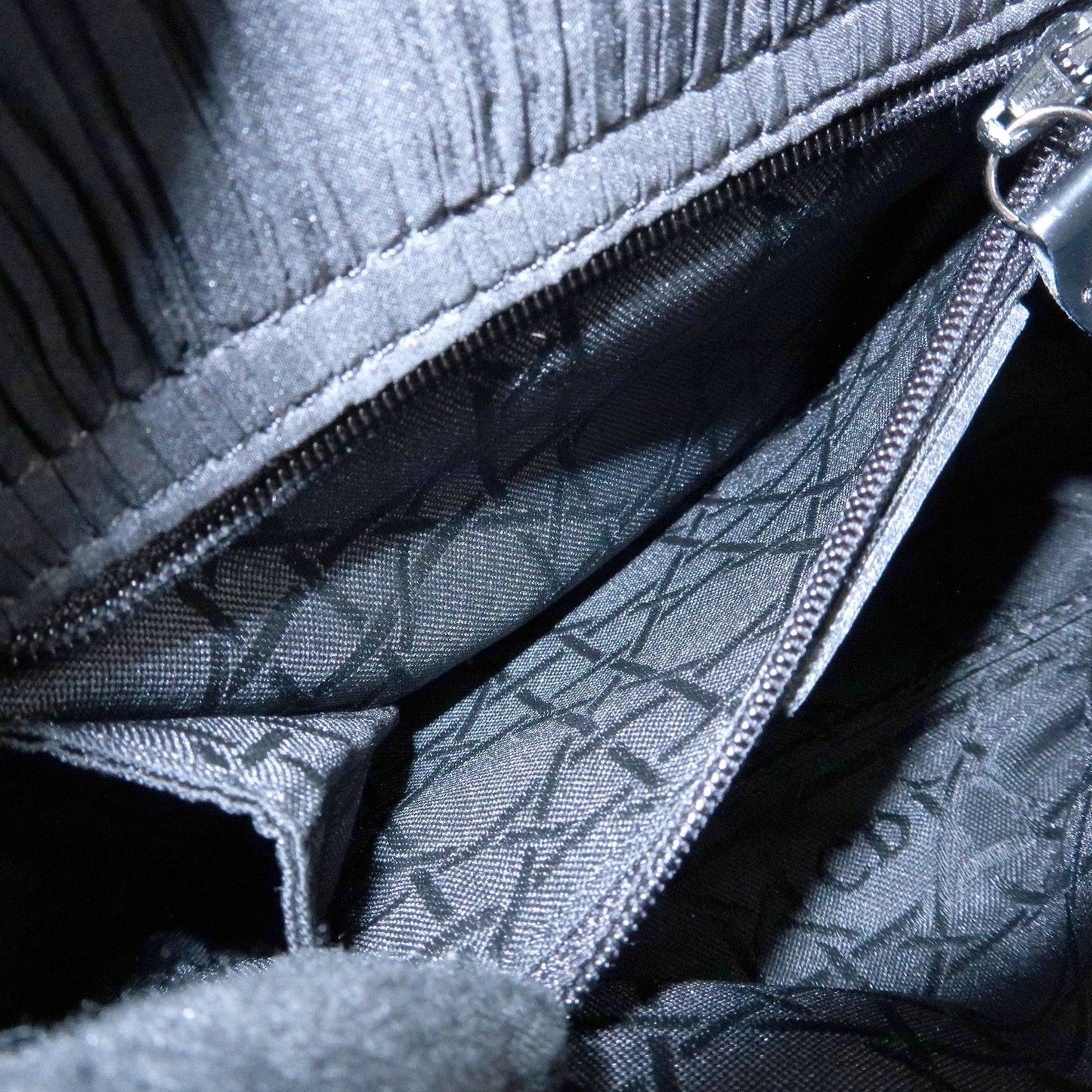 Christian Dior Lady Dior Rose Motif Satin 2Way Bag Hand Bag Black