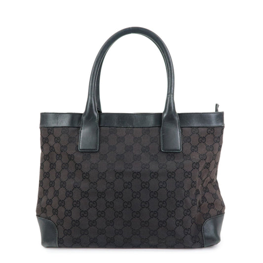 GUCCI GG Canvas Leather Tote Bag Hand  Bag Black 002?1119?1705