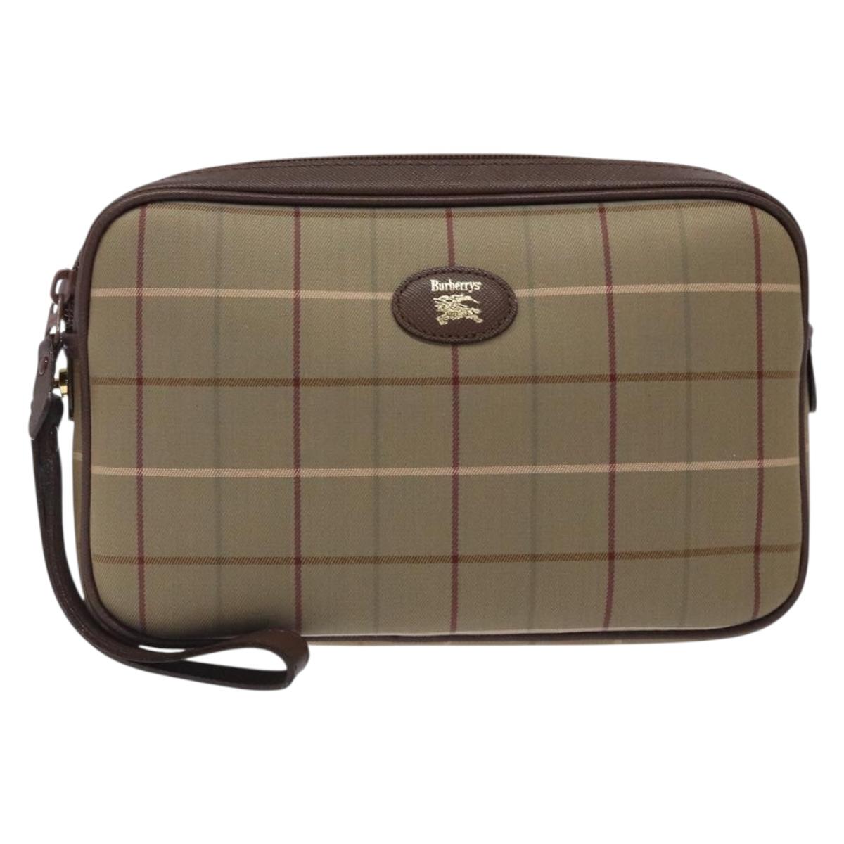 Burberry Nova Check Beige Canvas Clutch Bag ( )