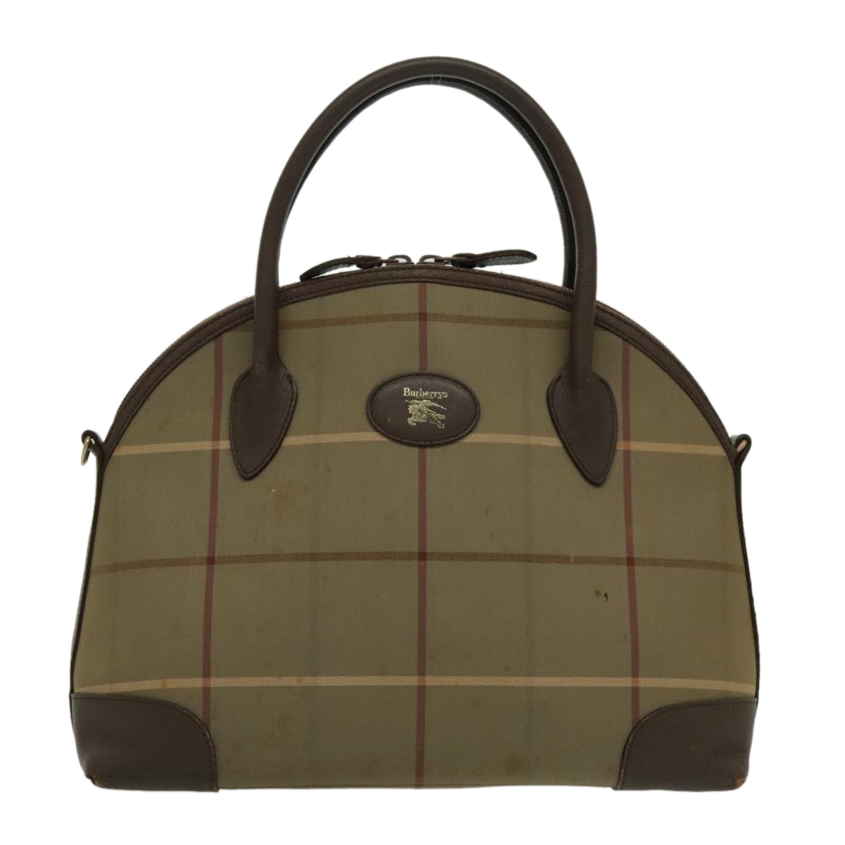 Burberry Nova Check Brown Canvas Handbag ( )
