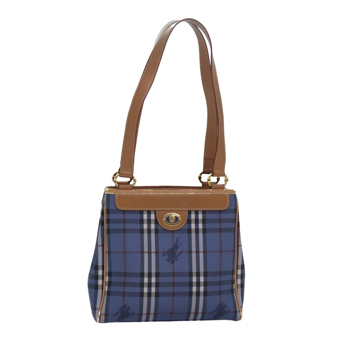 Burberry Nova Check Blue Canvas Tote Bag ( )