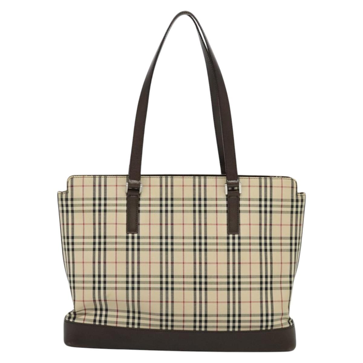 Burberry Nova Check Beige Canvas Tote Bag ( )