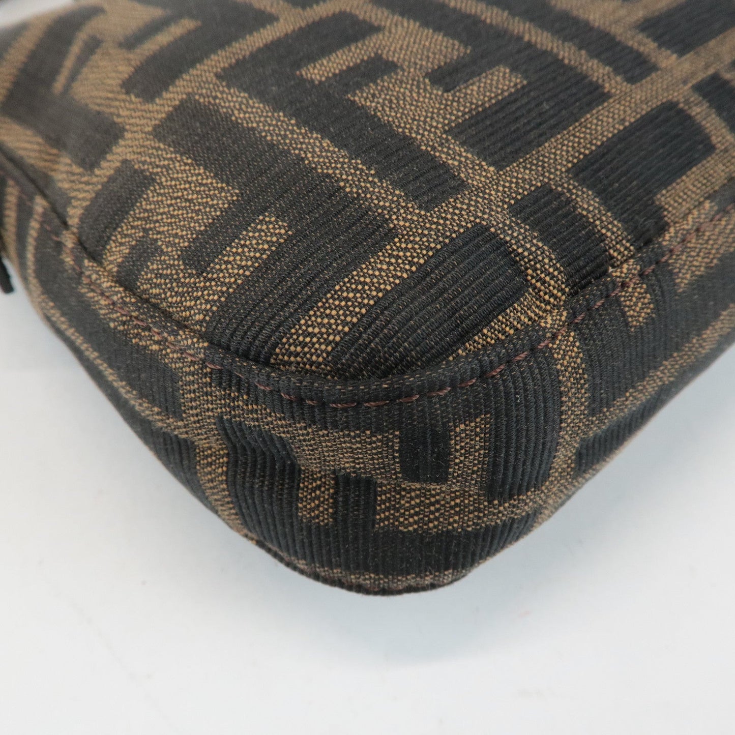 FENDI Zucca Mamma Baguette Canvas Shoulder Bag 26424 Brown Black