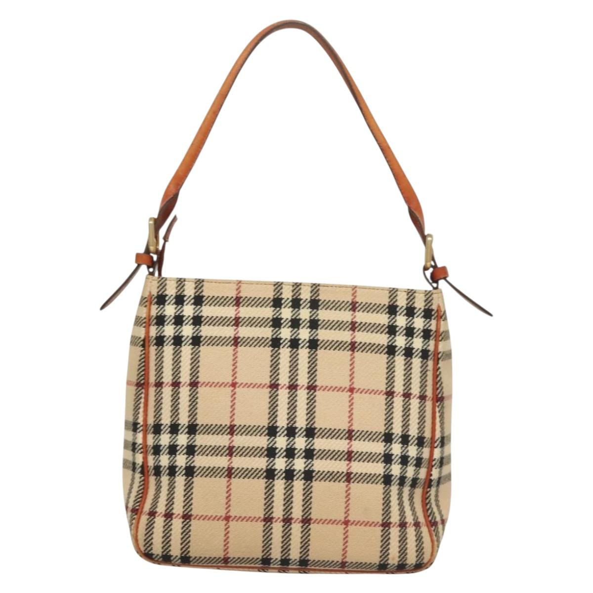 Burberry Nova Check Beige Wool Shoulder Bag ( )
