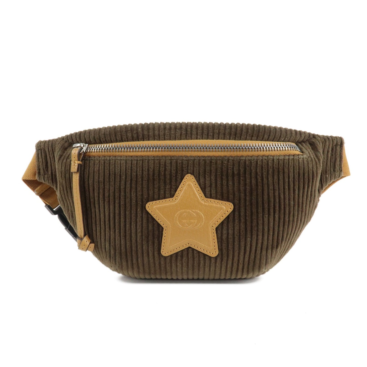 GUCCI Children's Corduroy Body Bag Waist Bag Brown Khaki 502095