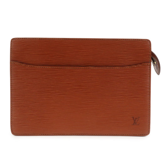 Louis Vuitton Epi Pochette Homme Clutch Bag Kenya Brown M52523
