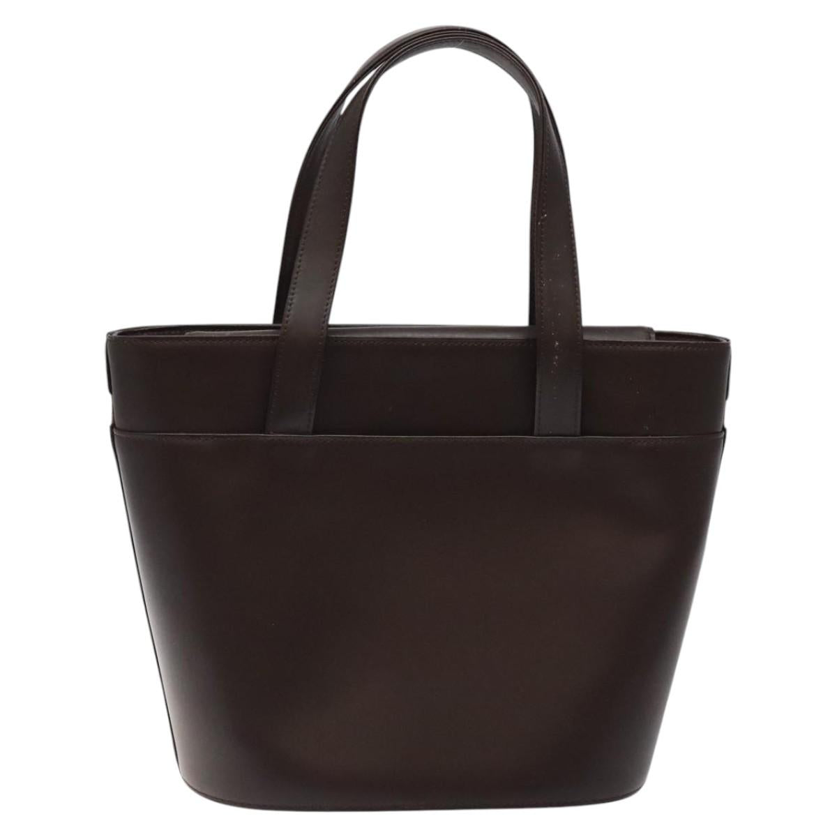 Burberry House Check Brown Leather Handbag ( )