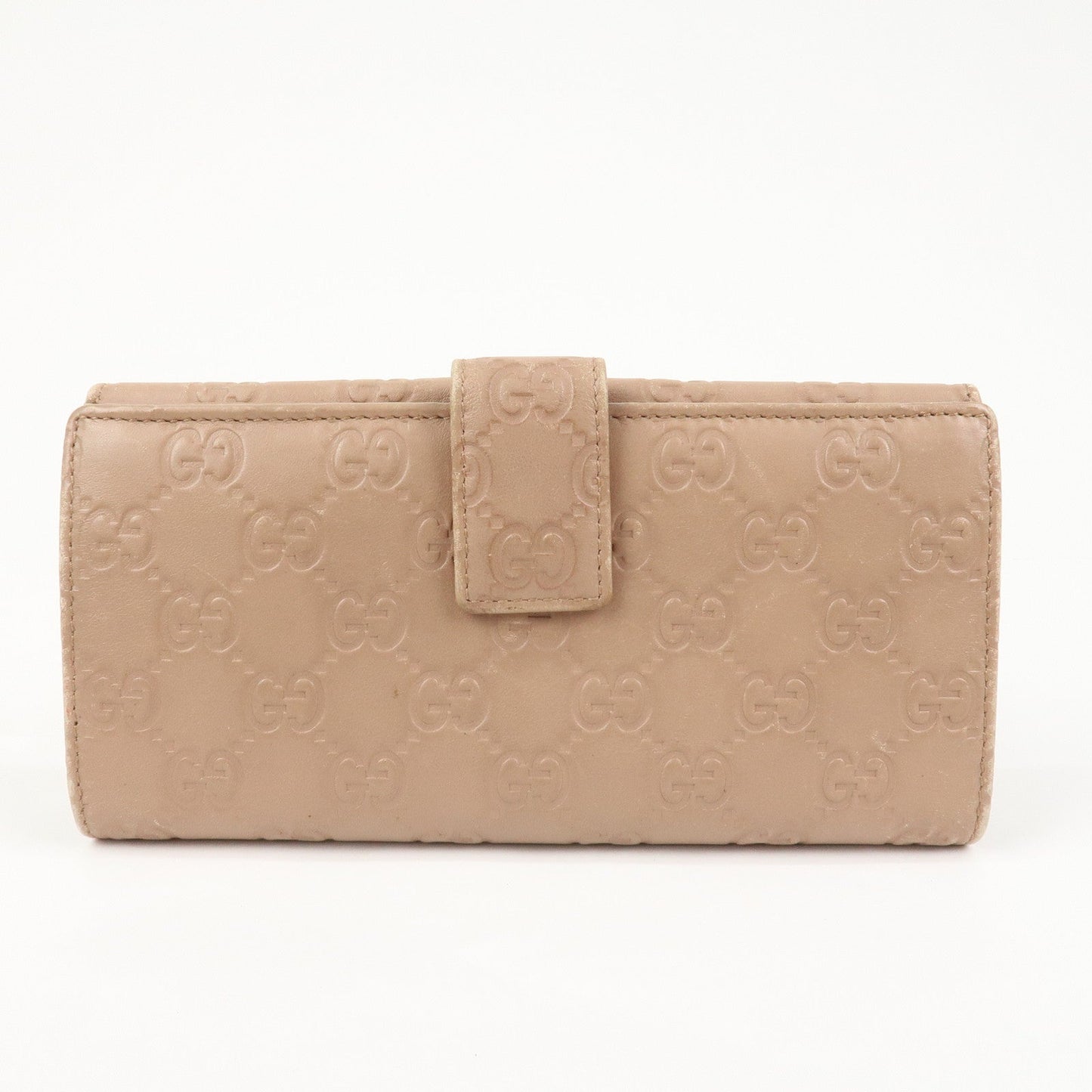 GUCCI Interlocking G Guccissima Leather Long Wallet Pink 212104