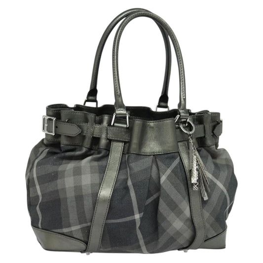 Burberry Nova Check Black Canvas Tote Bag ( )