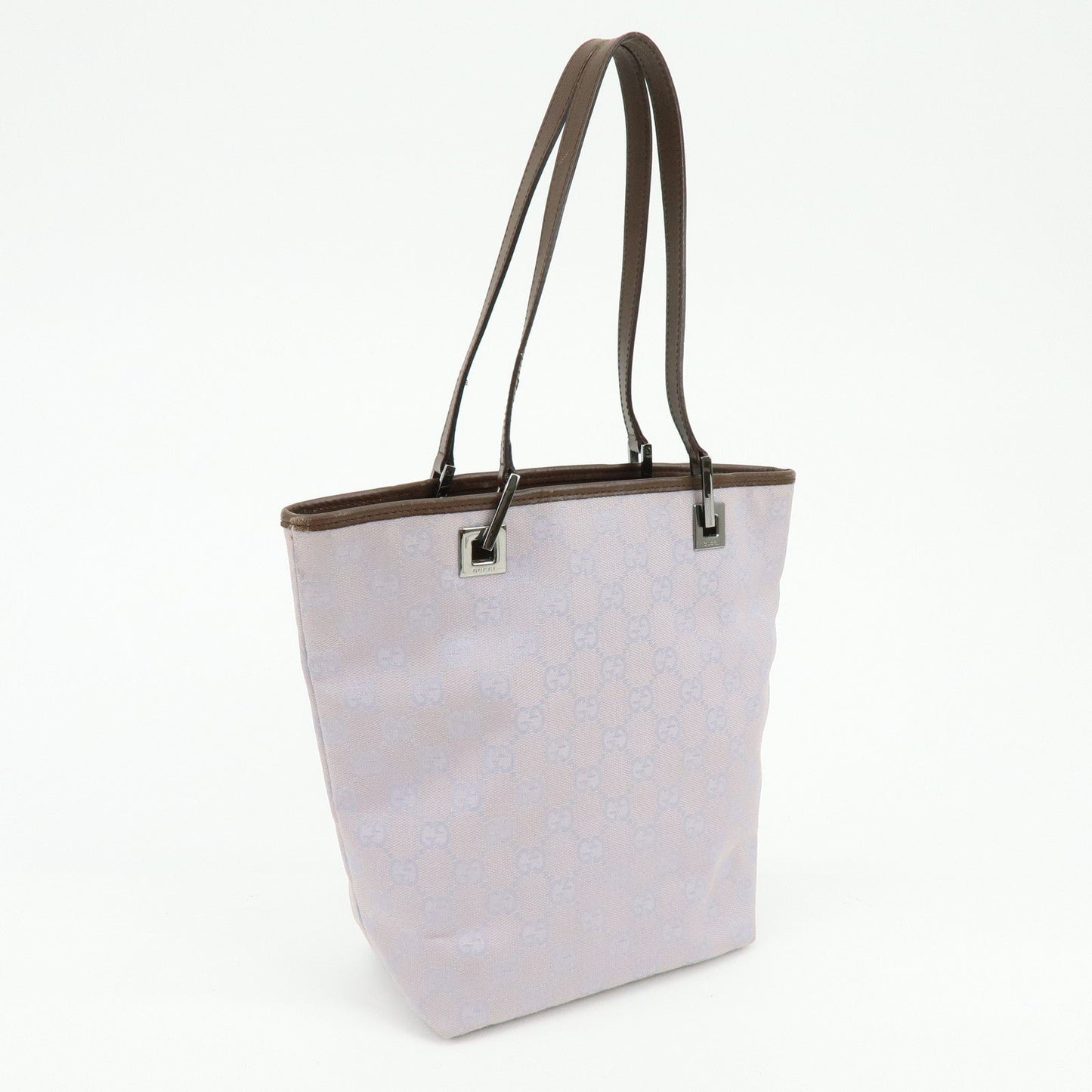 GUCCI GG Canvas Leather Tote Bag Hand Bag Purple 31244