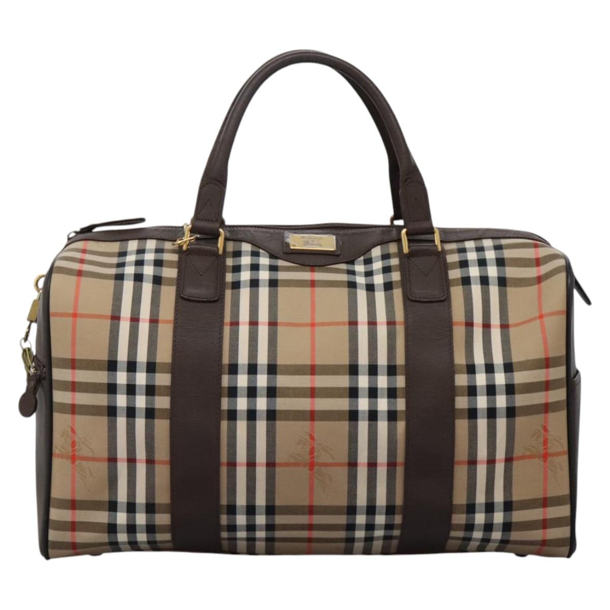 Burberry Haymarket Beige Canvas Travel Bag ( )