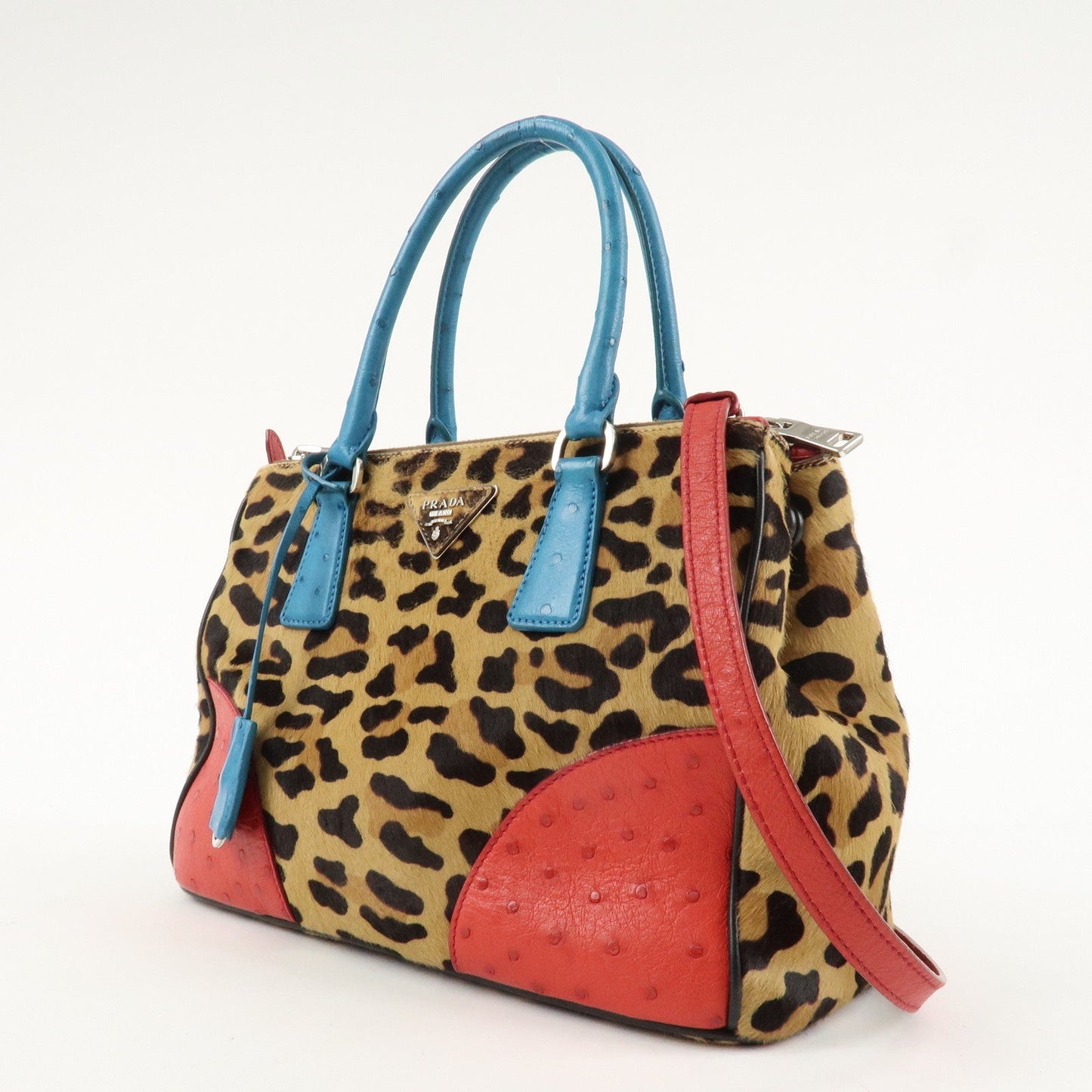 PRADA Galleria Triangle Logo Unborn Calf Leather 2Way Bag 1BA863