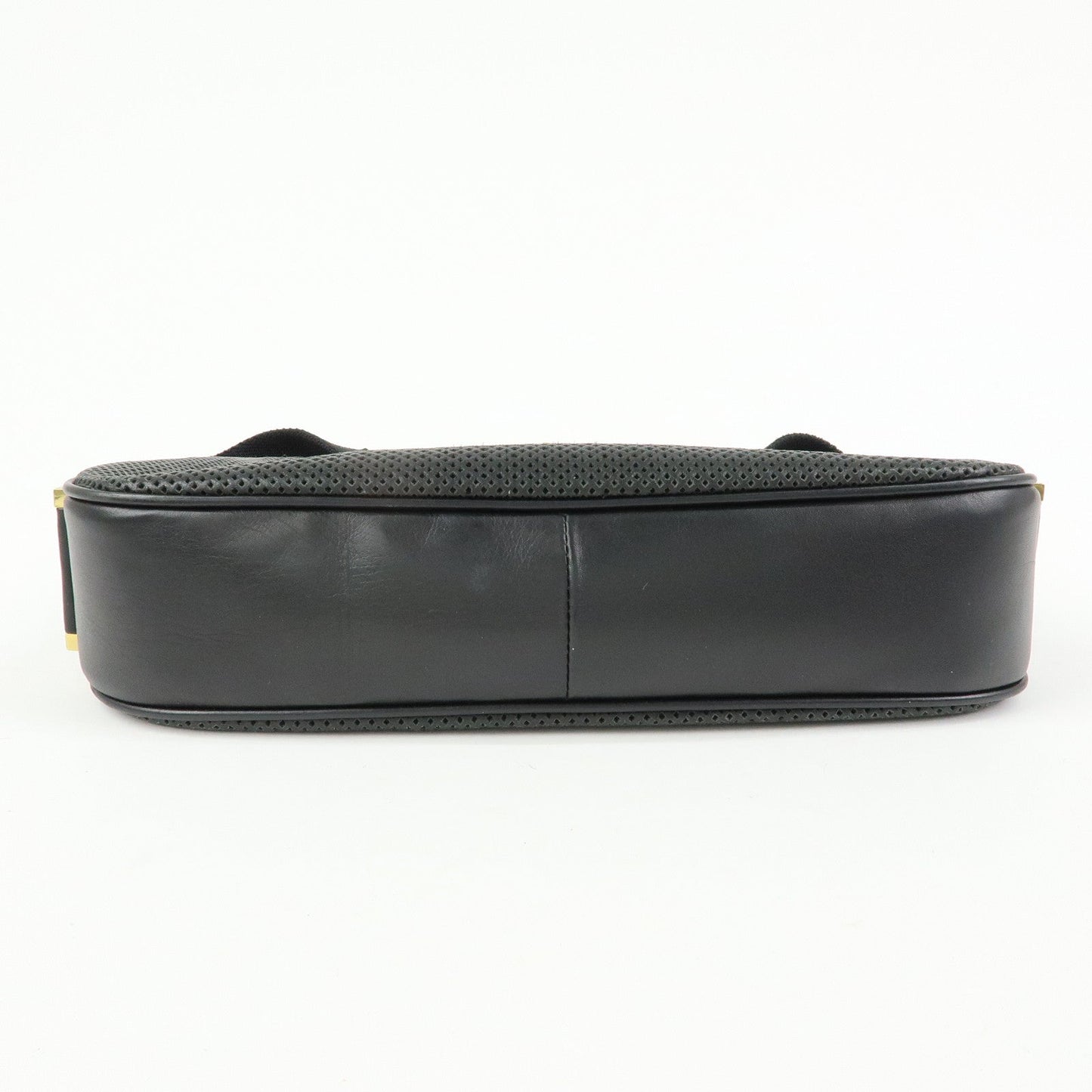 GUCCI Leather Canvas Shoulder Bag Hand Bag Black 02736