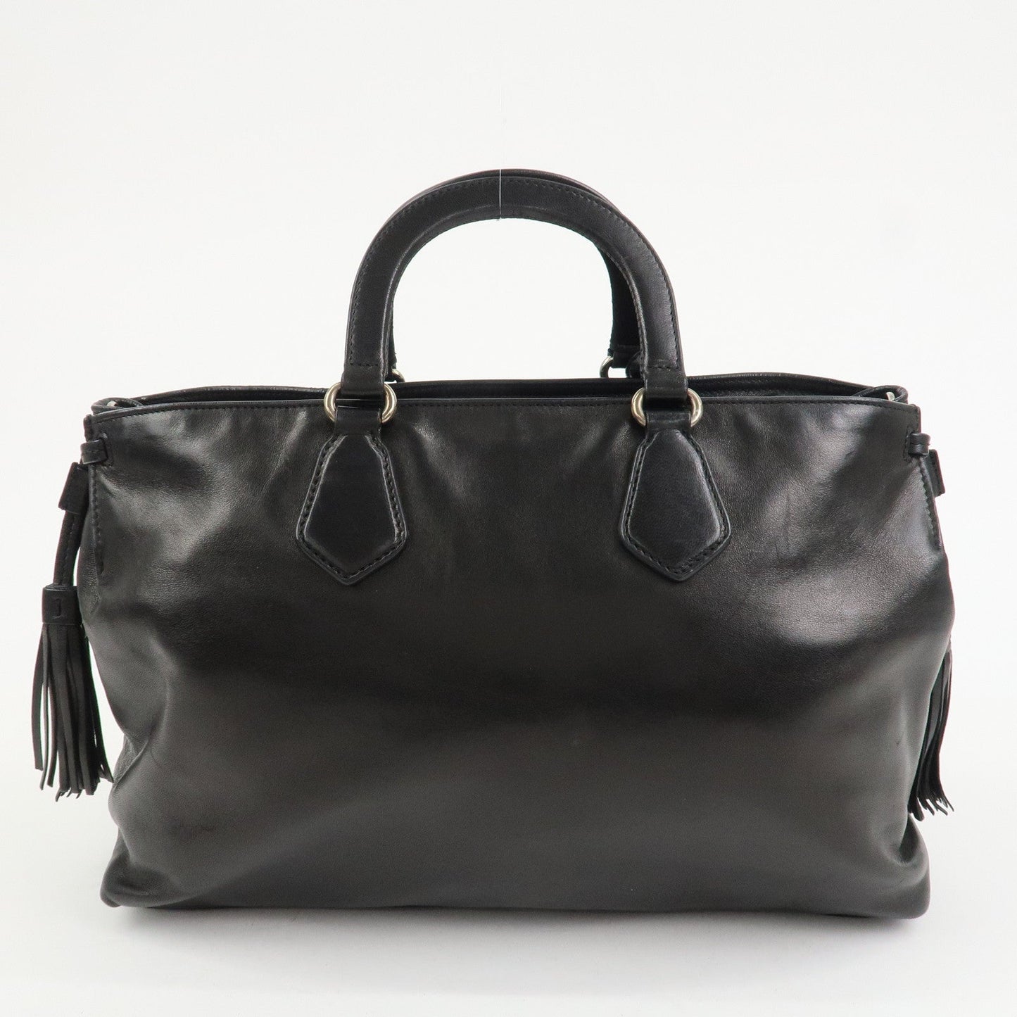 PRADA Logo Nappa Leather 2Way Bag Hand Bag Shoulder Bag Black