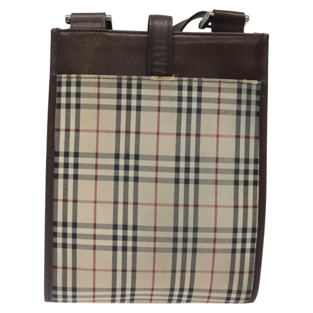 Burberry Nova Check Beige Canvas Shoulder Bag ( )