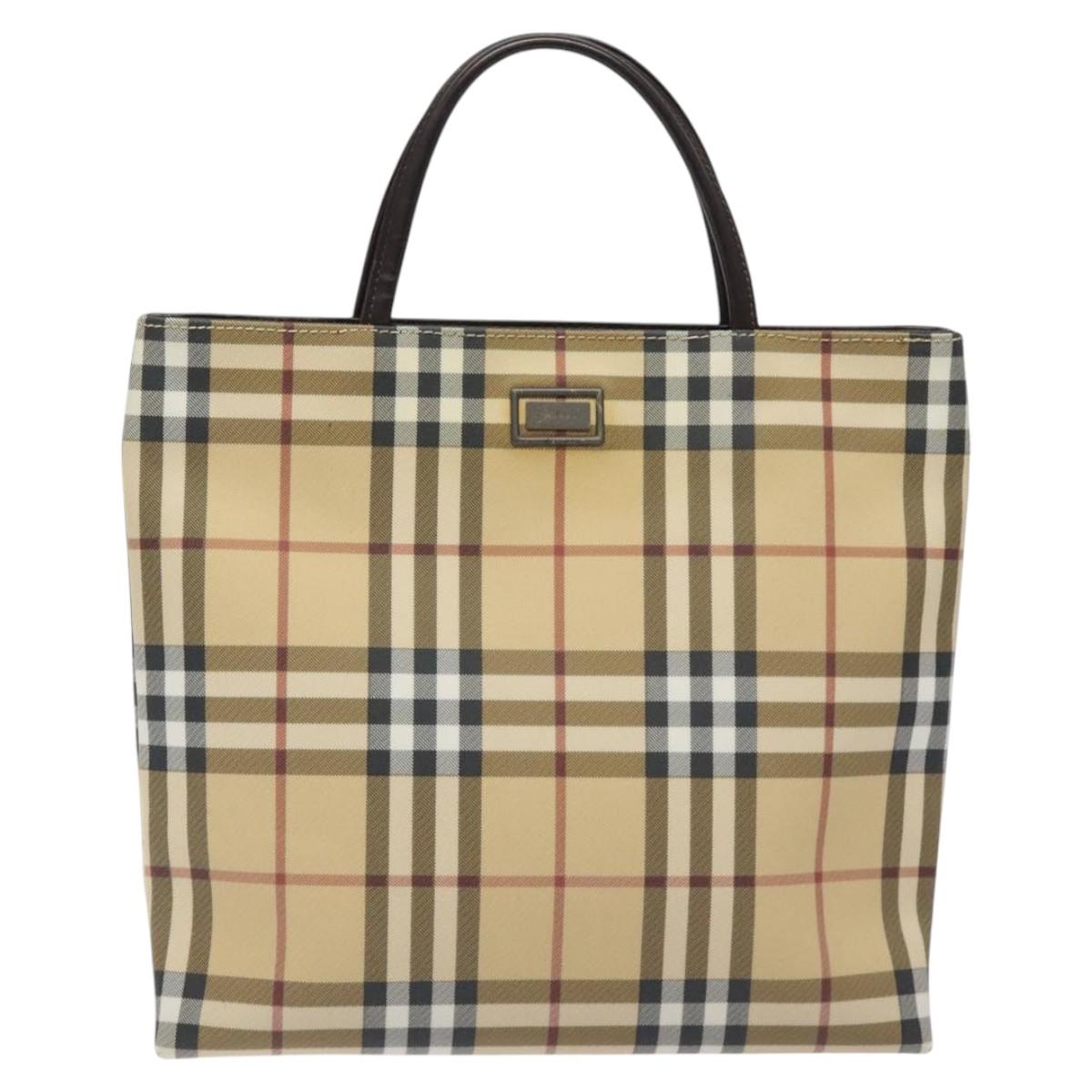 Burberry Nova Check Beige Canvas Handbag ( )