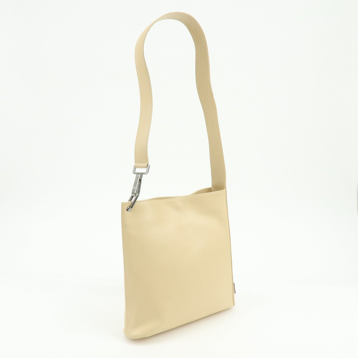 GUCCI Logo Leather Shoulder Bag Hand Bag Beige 91761