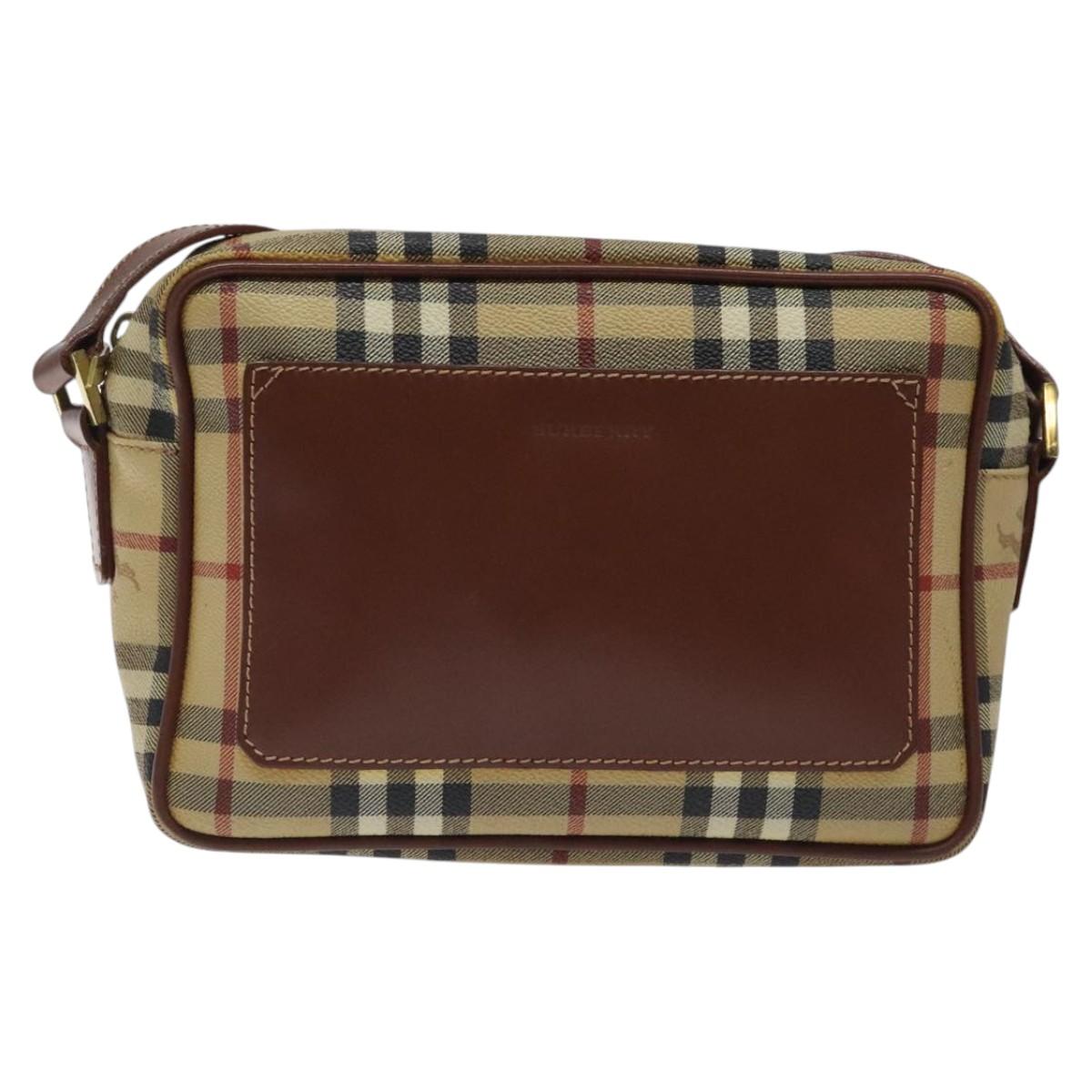 Burberry Haymarket Beige Canvas Shoulder Bag ( )