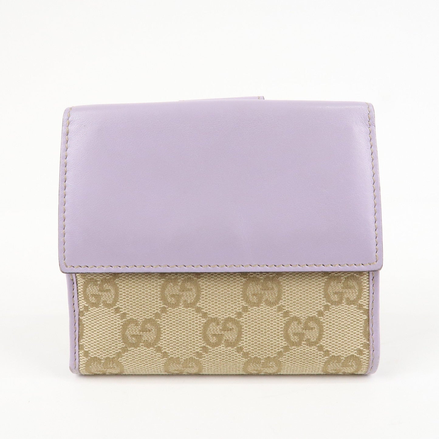 GUCCI Lovely Heart GG Canvas Leather W Hook Bi-Fold Wallet 203549