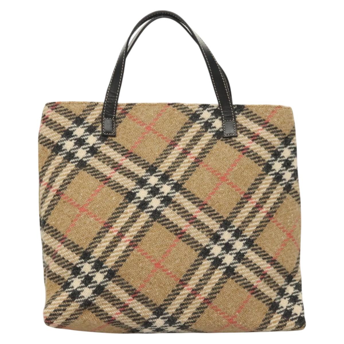 Burberry Nova Check Beige Wool Tote Bag ( )