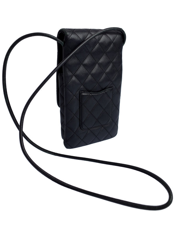 Chanel Cambon Line Pochette Shoulder Bag Black Yellow