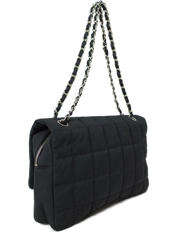 Chanel Chocolate Bar Chain Shoulder Bag Black