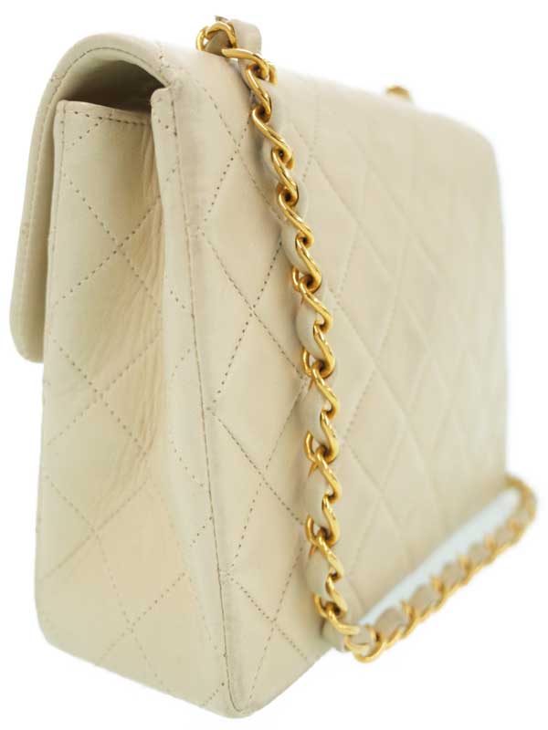 Chanel Matelasse Chain Shoulder Bag Beige