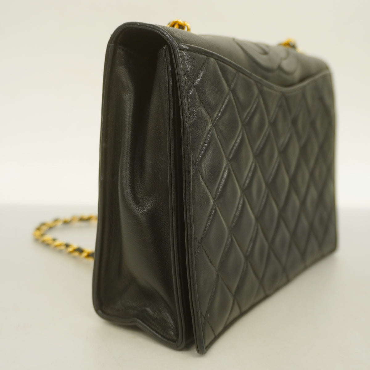 Chanel Shoulder Bag Matelasse Chain Lambskin Black