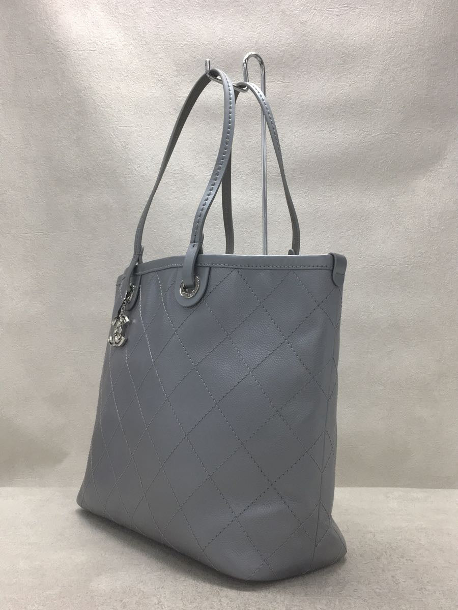 Chanel On The Road Handbag Leather Silver Caviar Skin