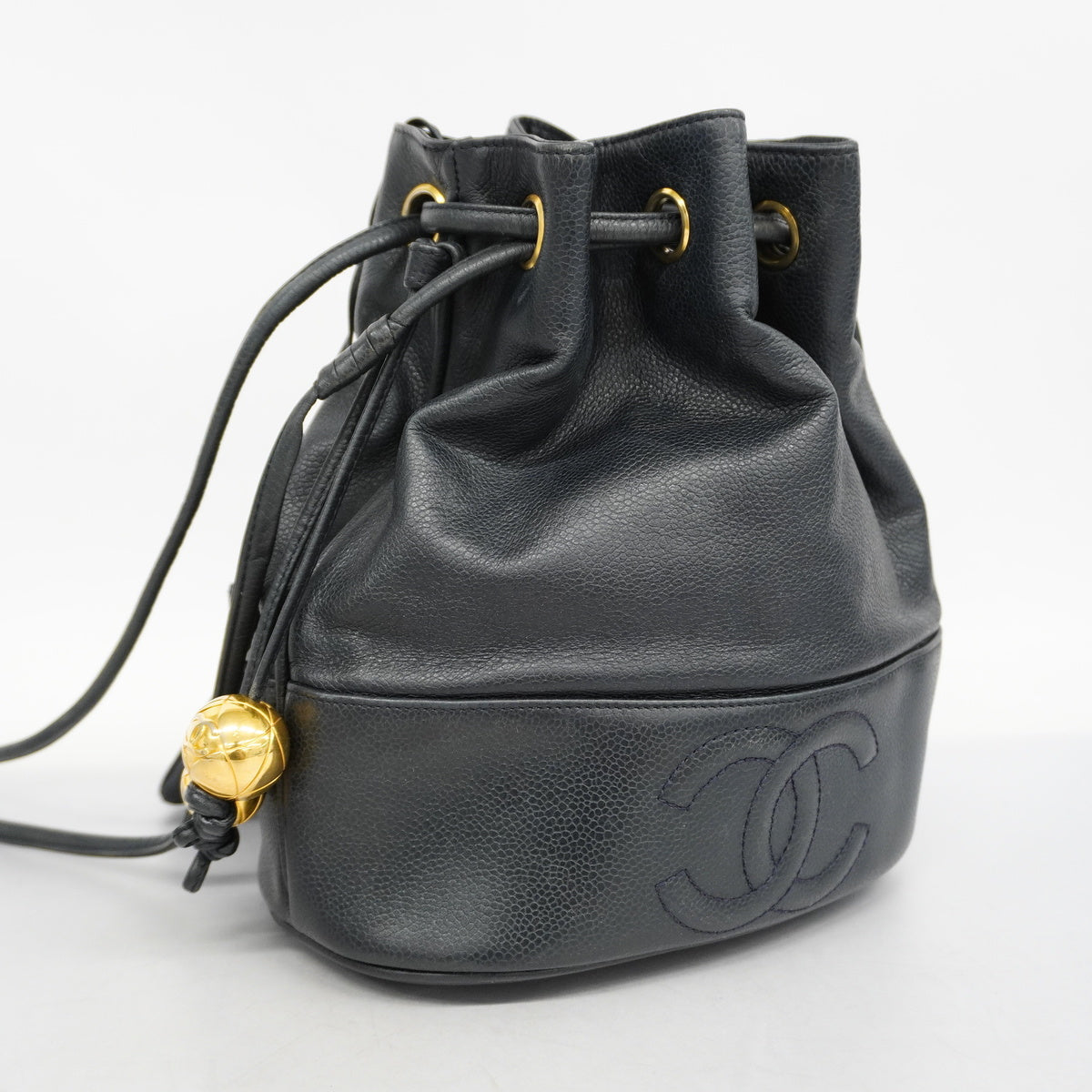 Chanel Shoulder Bag Caviar Skin Hardware Back Gold