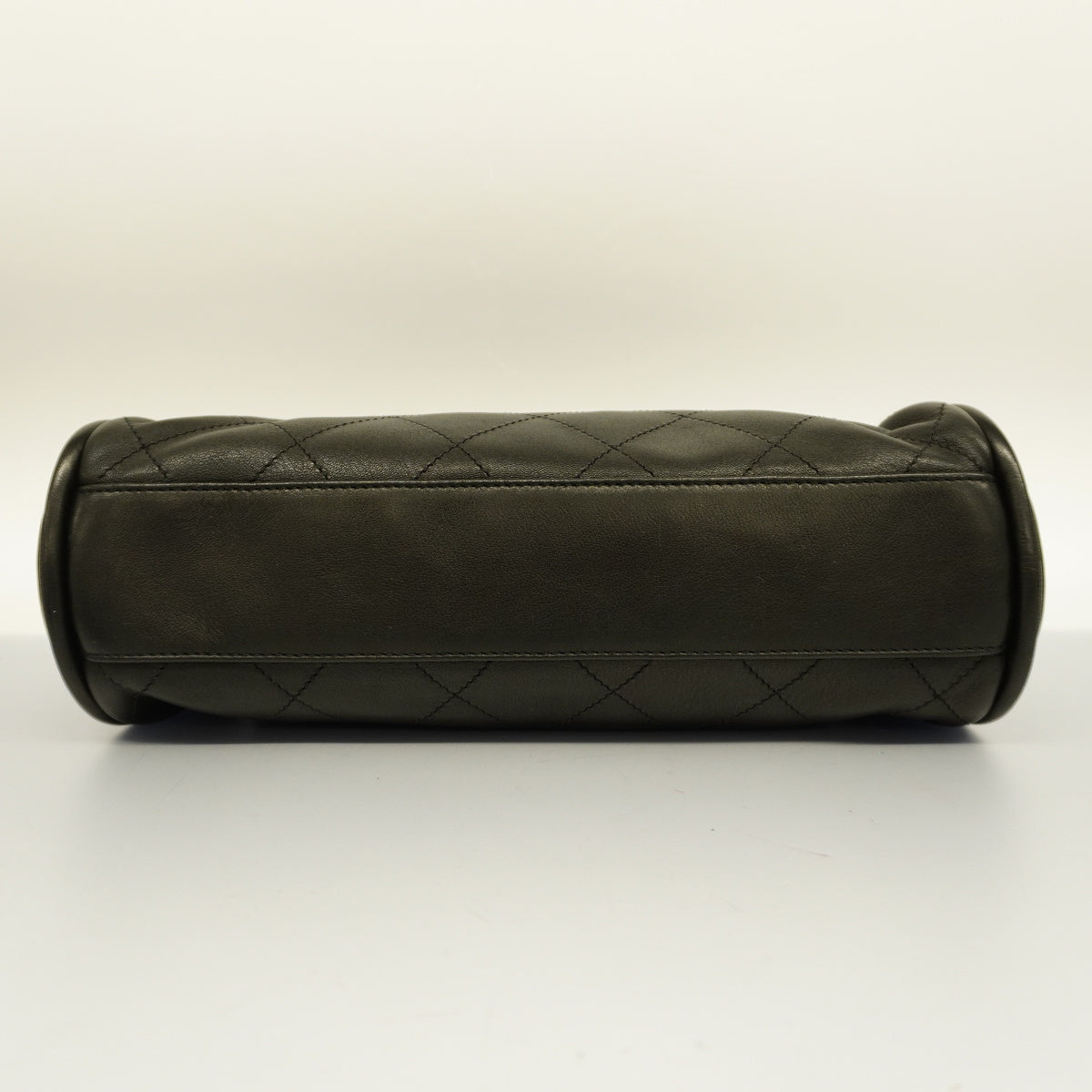 Chanel Shoulder Bag Matelasse Lambskin Black Silver