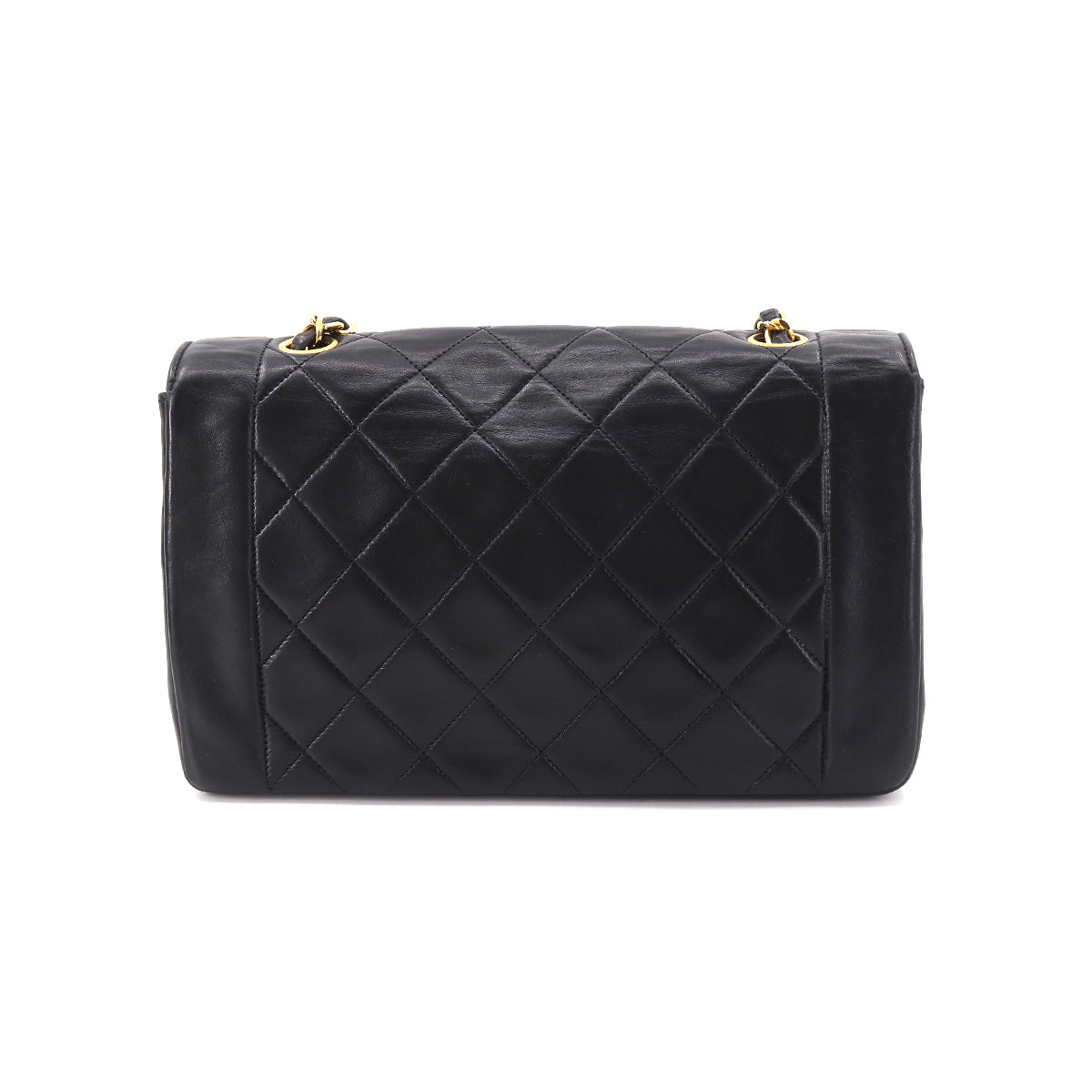 Chanel Matelasse Chain Shoulder Bag Leather Black Gold Metal Fittings