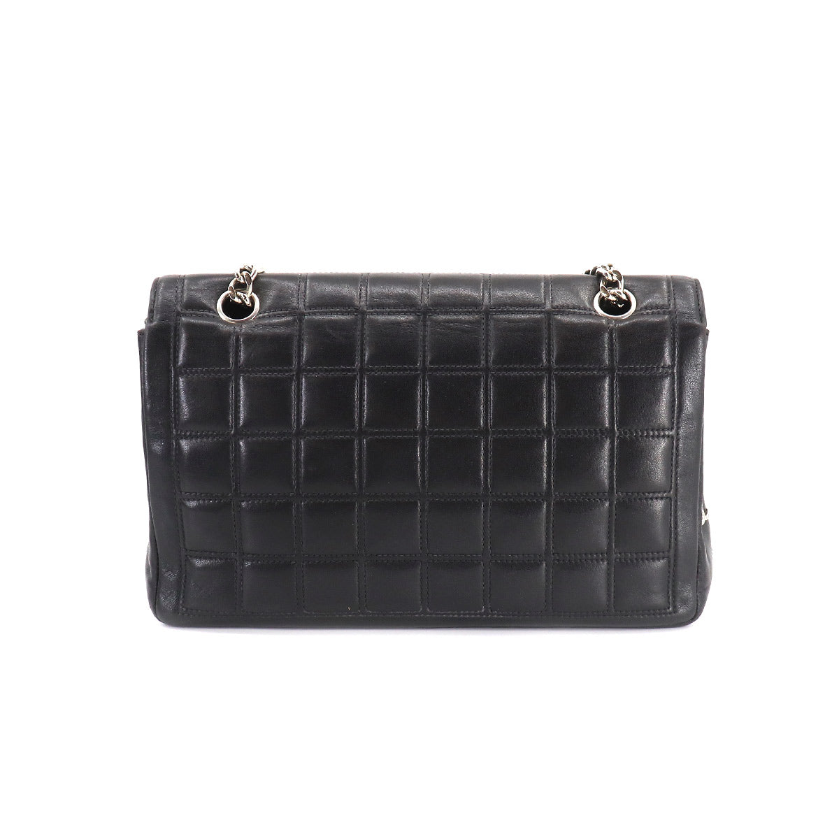 Chanel Chocolate Bar 2.55 Chain Shoulder Bag Black Leather