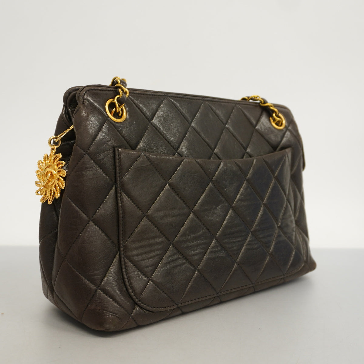 Chanel Shoulder Bag Matelasse Chain Lambskin Black